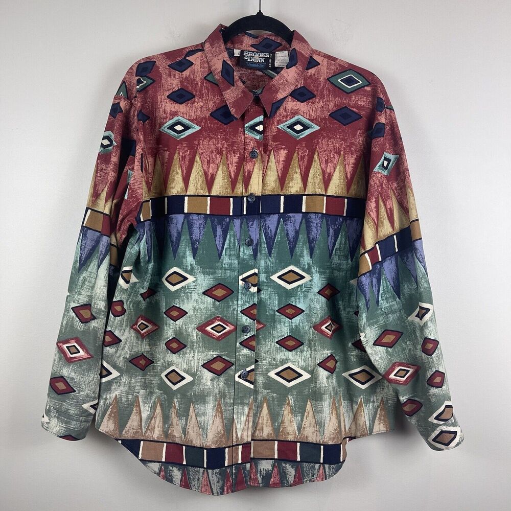 Brooks & Dunn Men's Multicolor Aztec Button-Down Shirt
